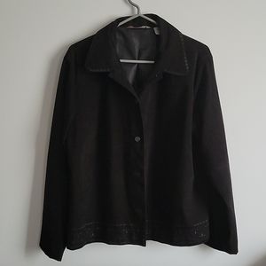 Black TanJay Velveteen Button down Jacket